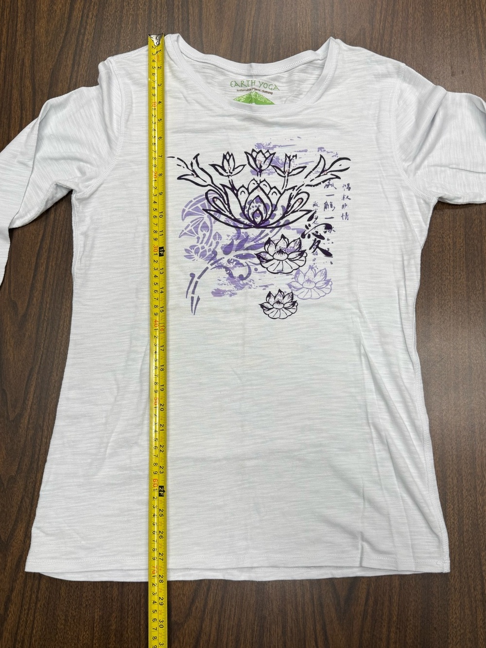 Earth Yoga White Long-Sleeve Floral Graphic Tee Size Xl - Picture 6 of 7